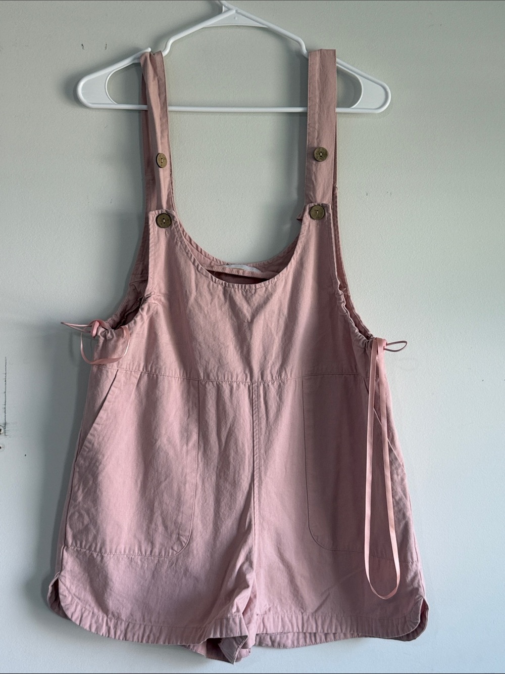 Light Pink Button-Strap Romper